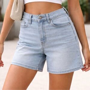 Calvin Klein Light Wash High Rise Denim Shorts 4